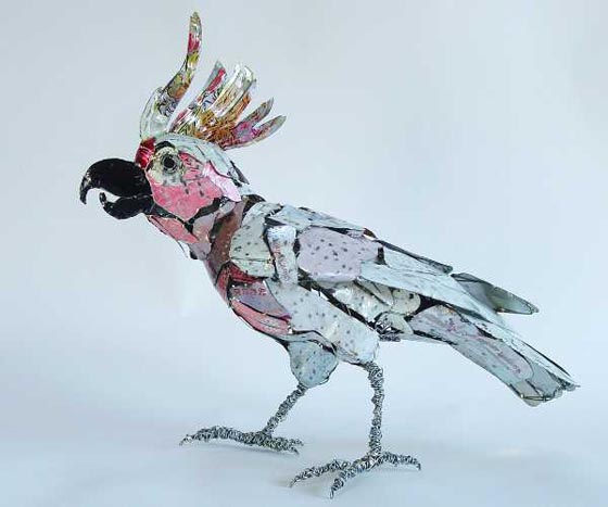 Amazing Bird Sculptures Made from Recycled Objects by Barbara Franc