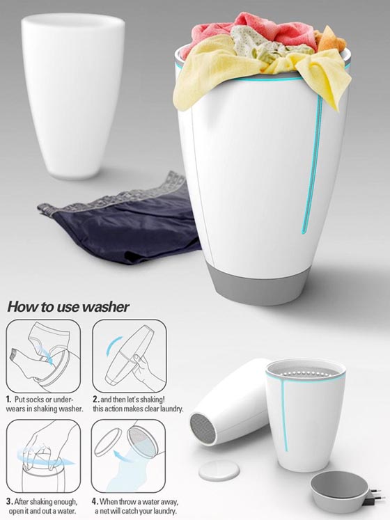 Shaking Wash: Portable Personal Washing Machine for Travelers