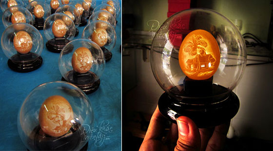 Incredible Lamp Carved From Eggshell by Vnarts