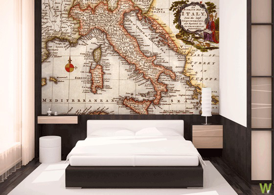 New Interior Trend: Vintage Map Wallpapers