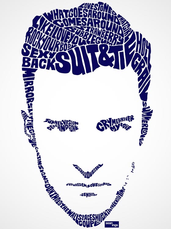 Hip Hop Type: Pop Star Typography Portraits Created with Their Song Lyrics
