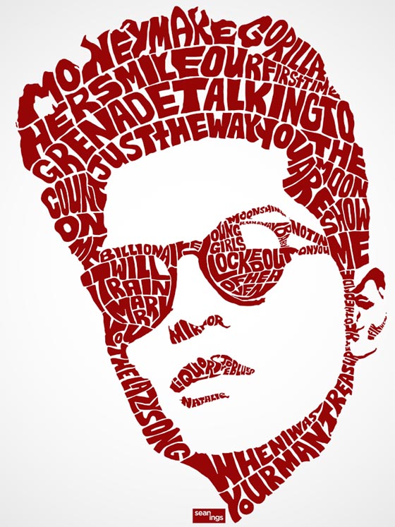 Hip Hop Type: Pop Star Typography Portraits Created with Their Song Lyrics