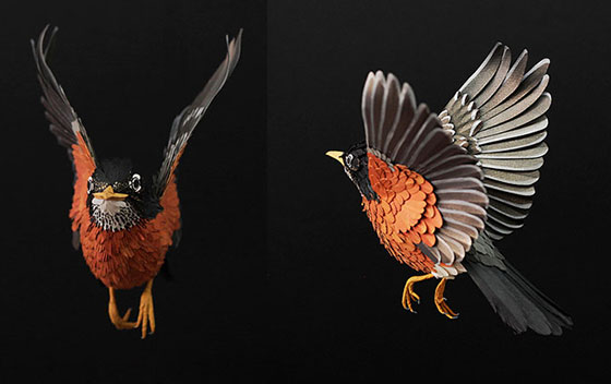 Life-size 3D Paper Birds from Diana Beltran Herrera