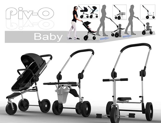 Piv-O stroller: Stroller Grows up With Your Child