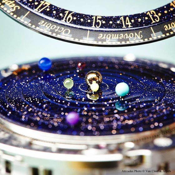 Gorgeous Astronomical Watch Displaying Six Planets Closest to The Sun