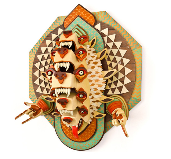 Colorful 3D Wooden Sculptures Jump Off the Frame