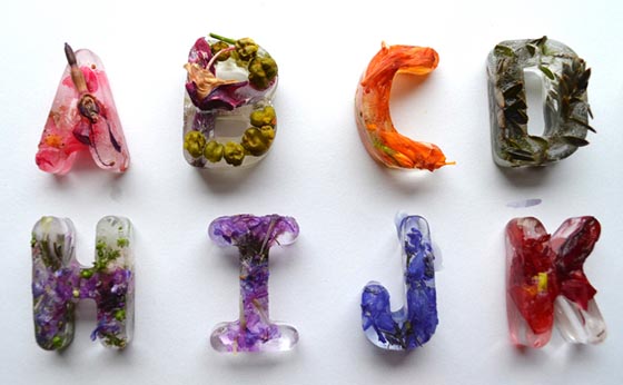 Floral Typographic Ice Cubes by Petra Blahova