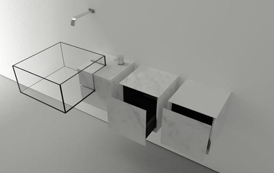Minimalist Bathroom Glass Sink with Surreal looking