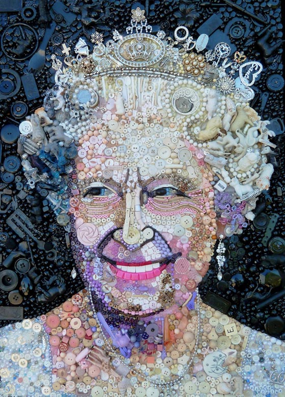 Stunning Portraits Made of Hundreds of Found Objects by Jane Perkins