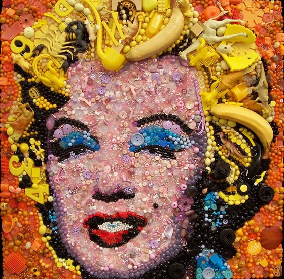 Stunning Portraits Made of Hundreds of Found Objects by Jane Perkins