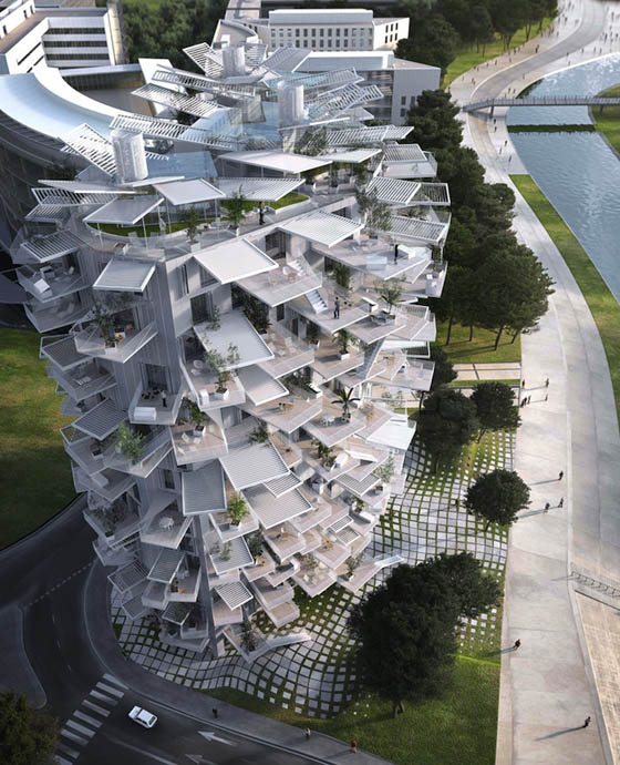 White tree: Unusual High-Rise Tower in Shape of Tree Branches