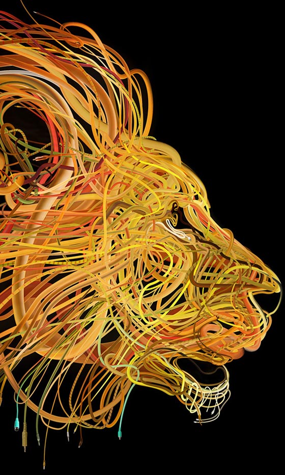 Intricate Mosaic Illustrations Formed of Colorful Wires by Charis Tsevis