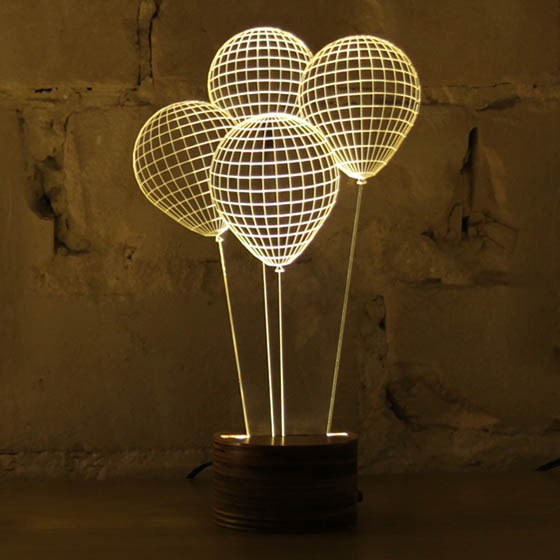 Bulbing: Optical Illusion 2D LED Lamp Looks Like 3D