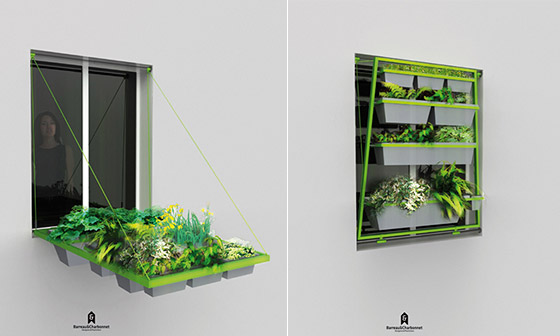 Volet végétal: a Creative Plant Holder for People Live without Gardens and Balcony