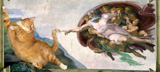 Fat Cat Art: Russian Artist Add Her Fat Cat to Iconic Paintings
