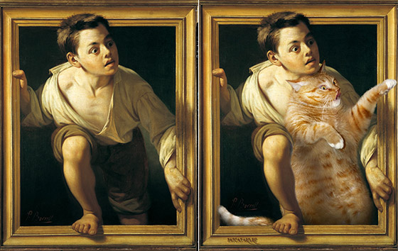 Fat Cat Art: Russian Artist Add Her Fat Cat to Iconic Paintings