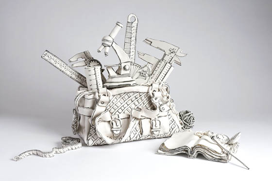 Unusual Paper-like Ceramic Sculpture by Katharine Morling