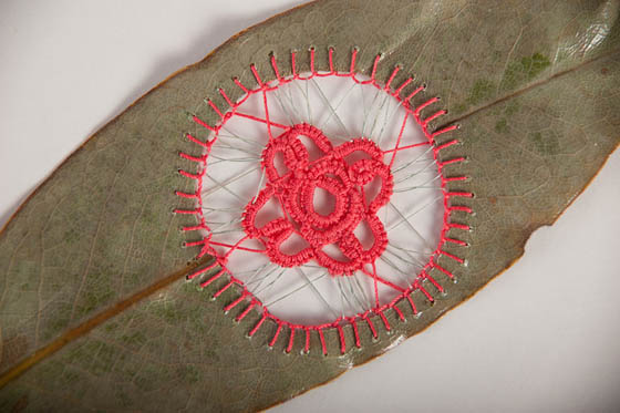 Unusual Stitched Leaves Art
