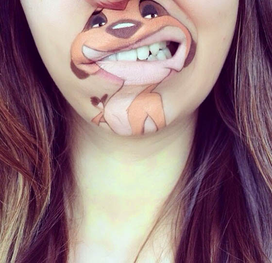 Lip Art: Amazing Cartoon Created on Lip by Laura Jenkinson