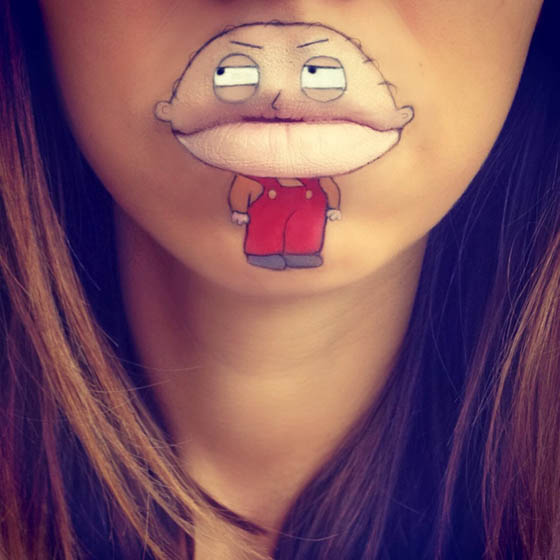 Lip Art: Amazing Cartoon Created on Lip by Laura Jenkinson