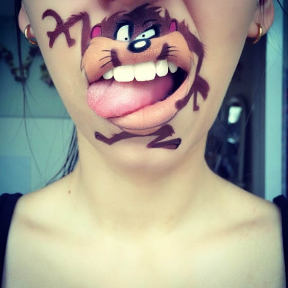 Lip Art: Amazing Cartoon Created on Lip by Laura Jenkinson