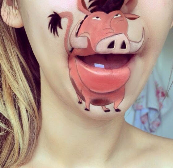 Lip Art: Amazing Cartoon Created on Lip by Laura Jenkinson