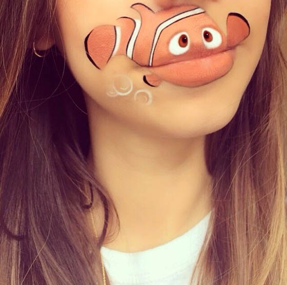 Lip Art: Amazing Cartoon Created on Lip by Laura Jenkinson