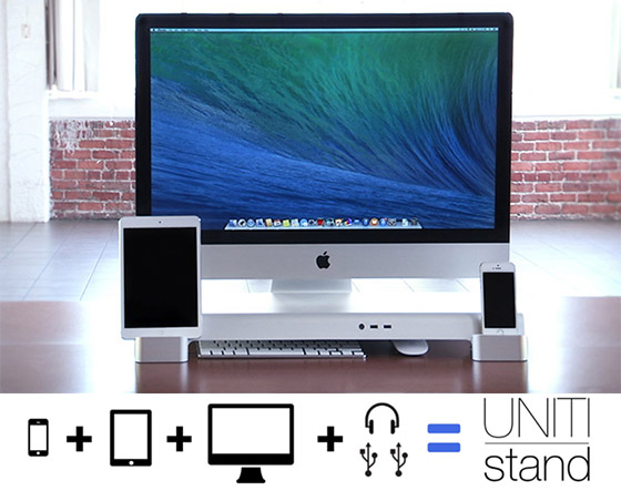 UNITI Stand: Organize your Desk, Display and Charge your Device