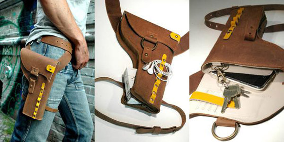 Y01 of Dayne Jewell: Handgun Holster Shape Leather Bag