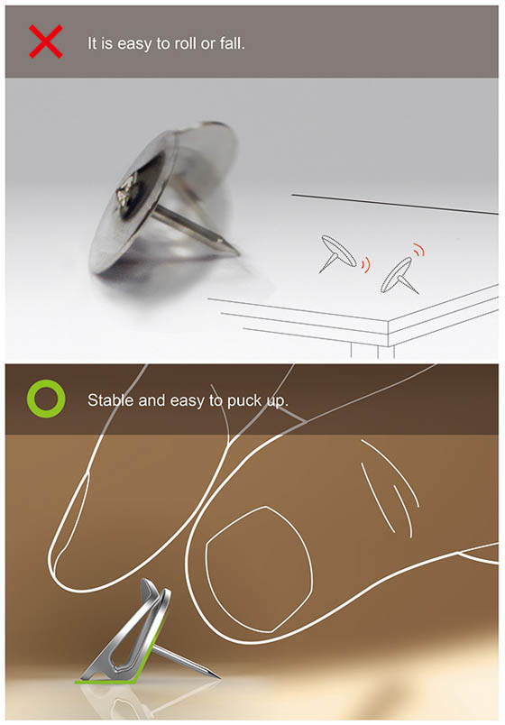 Easy Pin: a Smart Design Combines Clip and Pushpin