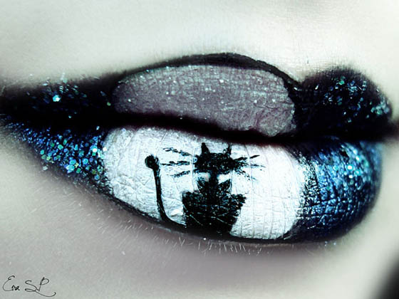 Creepy Halloween Lip Makeup by Eva Pernas