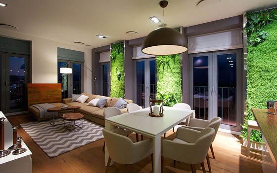 Beautiful Apartment with Luminous Vertical Gardens