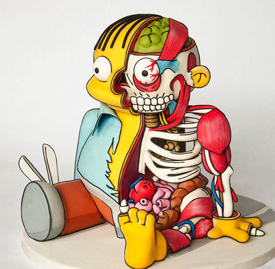 Illustration Like Cake Sculpture of Ralph Wiggum from The Simpsons
