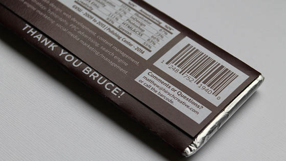 A Sweet Thank You: Unusual Resumé on a Chocolate Bar Wrapper