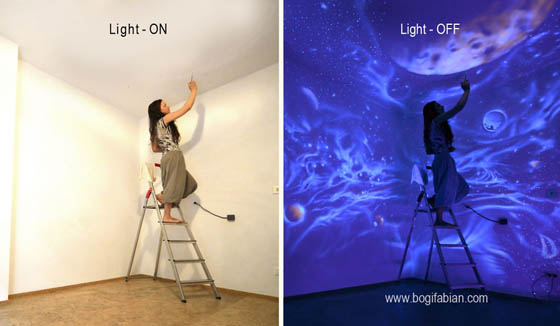 Dreamy Glowing Murals Only Visible Under UV Light