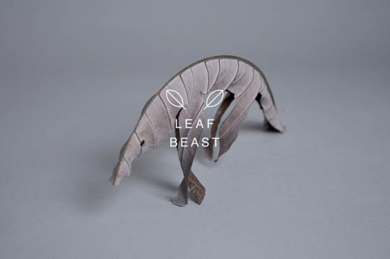 Leaf Beast: Minimal Animal Sculpture Made Out of Magnolia Leaves