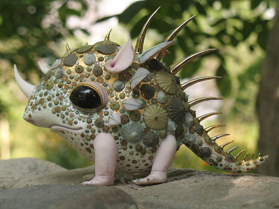 Fantasy and Ornate Painted Porcelain Animals By Anya Stasenko And Slava Leontyev