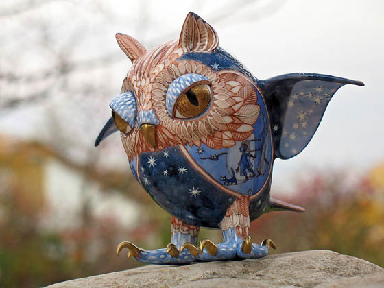 Fantasy and Ornate Painted Porcelain Animals By Anya Stasenko And Slava Leontyev