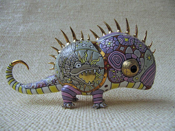 Fantasy and Ornate Painted Porcelain Animals By Anya Stasenko And Slava Leontyev