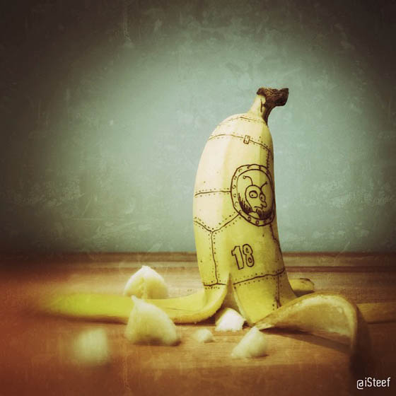 Playful Banana Skin Drawing by Stephan Brusche