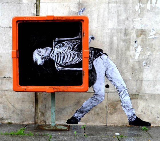 Humor Site-Specific Street Art in Paris by French Artist 'Levalet'