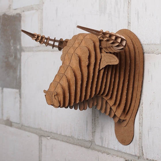 Safari Animals Wall Trophies Made of Cardboard