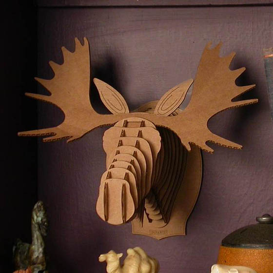 Safari Animals Wall Trophies Made of Cardboard