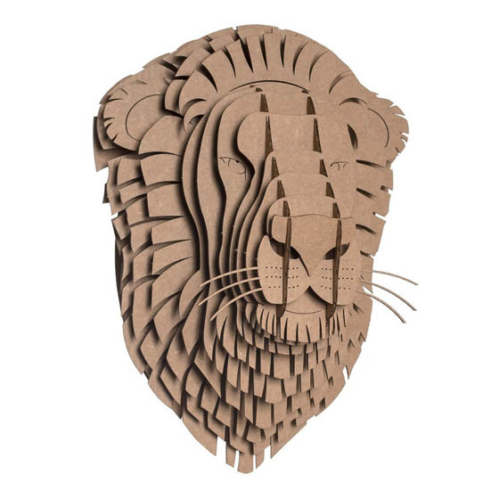 Safari Animals Wall Trophies Made of Cardboard