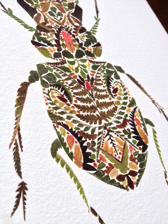 Incredible Intricate Pressed Fern Leaf Illustrations by Helen Ahpornsiri