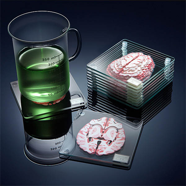 Brain Specimen Coasters, Need Slice of Brain?