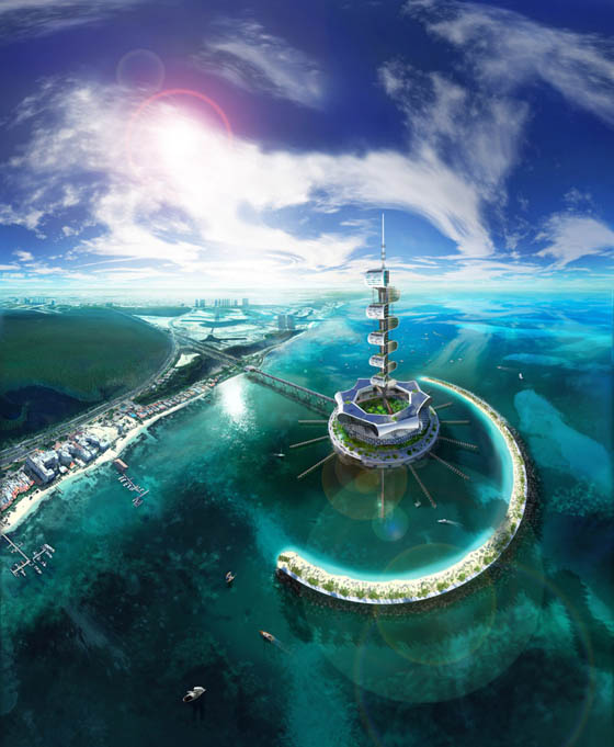 Grand Cancun Eco-complex: Eco-platform with Luxury Resort