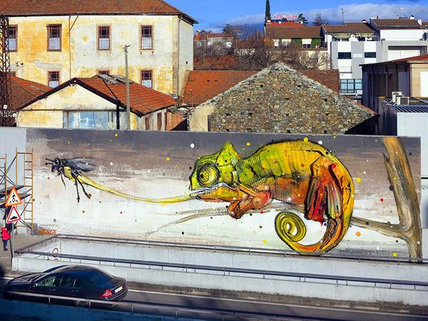 Trash and Found Object Murals by Bordalo II