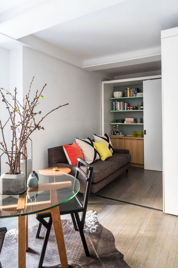 Five to One Apartment Utilizing Sliding Wall to Maximize Space