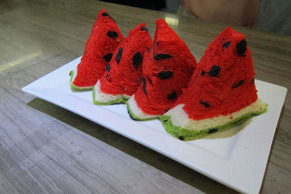 Watermelon Bread: a Watermelon Looking Bread from Outside to Inside
